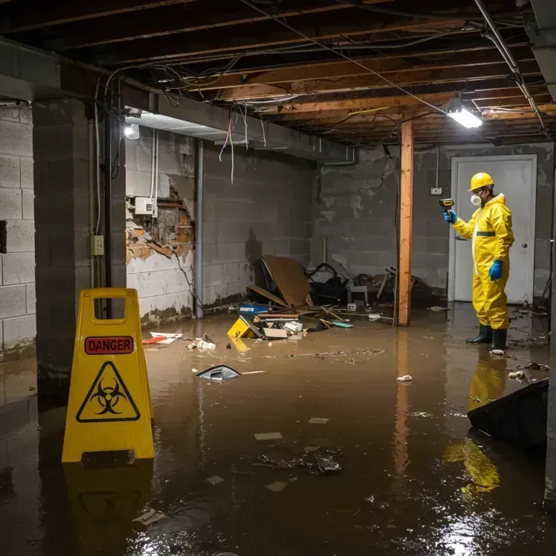 Flooded Basement Electrical Hazard in Le Center, MN Property