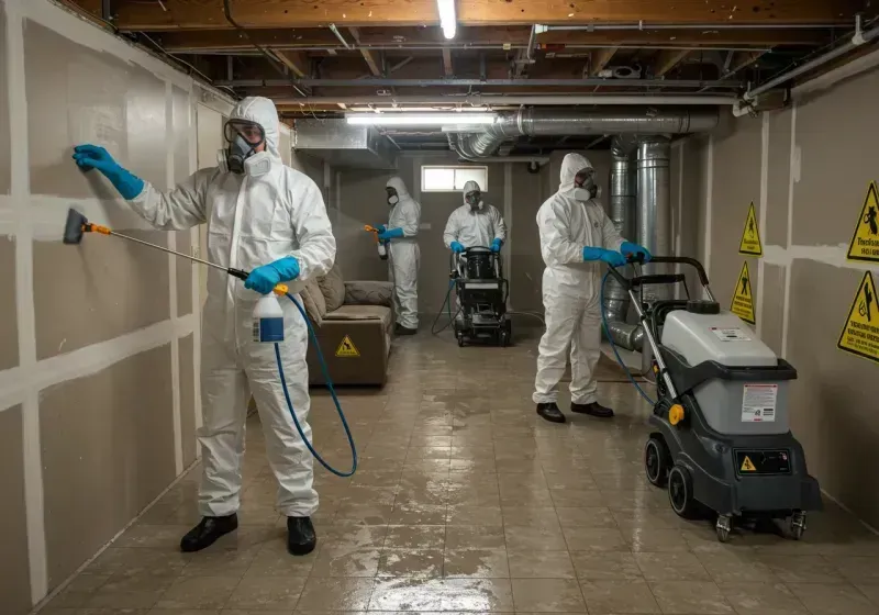 Basement Moisture Removal and Structural Drying process in Le Center, MN